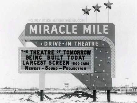 Miracle Mile Drive-In Theatre - 1960 Miracle Mile Photo Copyright Michigandriveinscom (newer photo)